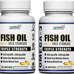 Omega 3 Fish Oil Triple Strength 60 Soft gel | 550 mg EPA & 350 mg DHA for Heart, Joints & Brain Health-image-57