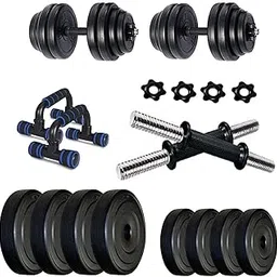 Bodyfit Dumbbell Set Adjustable Weight Plates Dumbbell Rods, Exercise Home Gym Fitness Kit, Gym Set with Push Up Bar. (4Kg Plates Set)-picture-66