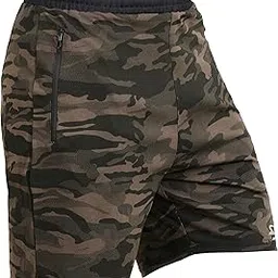 sportinger Mens Polyester Yoga Short Summer Running Gym Sports Shorts with Pockets Zip Workout Sports Short-picture-15