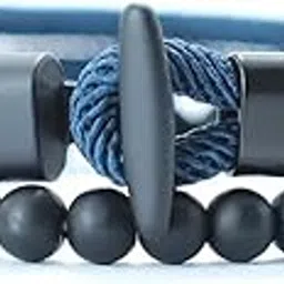 Braided Rope Bracelet for Men Women Natural 6mm Onyx Stone Beaded Braclet Durable Rope Cord Cuff Unisex Waterproof Bracelet Paracord Adjustable Handmade Sport Bracelet-image-6