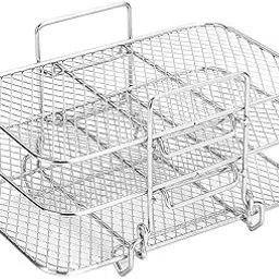 Air Fryer Rack Compatible with Fryer 2-Basket Electric Fryer, Double Basket Air Fryers Rack, 304 Stainless Steel Toast Rack, Multi-Layer Grill Rack,-picture-29