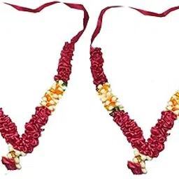 Salvus APP SOLUTIONS Artificial Garland/Pooja Haar Mala for God Idol & Photo Frames for Temple, Home Decoration, Religious Rituals, and Festivals, Set of 2 (Multi_6 Inches)-image-21