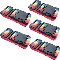lacitycover 5 Pack Luggage Straps Adjustable Suitcase Belts, Heavy Duty Non-Slip Travel Luggage Luggage Straps Straps image 1