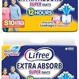 Lifre Extra Absorb Super Pants Adult Diaper Pants Unisex,Small, 60 Pieces, Waist size - 24-33 Inches, 60-85 cm (Pack of 6) up to 12 HOURS ABSORBENT-image-9