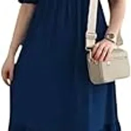 wink collection Women's Cotton Square Neck Half Sleeve Gown | Elegant Midi Dress for Party, Wedding Soft, Comfortable & Stylish Womens Solid Gown-picture-25