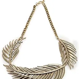 sohi Gold Plated leaf Necklace for Women and Girls, Trendy Stylish Choker Necklace, chain for women, Necklace with leaf detailing, Statement jewellery, layered necklace, fashion, ladies-picture-22