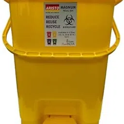 ARISTO Plastic Pedal Dustbin With Handle 20 ltr Yellow-picture-11