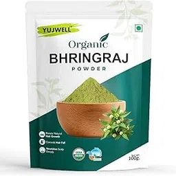 YUJWELL Organic Bhringraj (Eclipta alba) Powder 100g | Ayurvedic Hair Mask & Scalp Tonic for Men & Women | Supports Hair Growth | Safe For Regular Use | USDA & India Organic Certified-picture-28