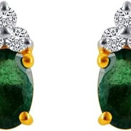 p.c. chandra jewellers 18 Kt Yellow Gold Diamond And Emerald Clip-On Earring For Women-picture-52