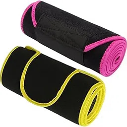 obliss Weight Loss Hot Slimming Fat Burner Belt for Men, Women Belly Sweat Slim Belt Neoprene Fat Burning Sauna Waist Trainer Healthy Sweat, Weight Loss, Lower Back Posture Black Pink Yellow Combo-picture-17