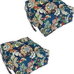 Blazing Needles 16-inch Outdoor Square Chair Cushion, 16" x 16", Telfair Peacock 4 Count-picture-55