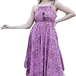 yash gallery Women’s Sleeveless Asymmetrical Hem Rayon Dress with Hand Block Print | Paisley Pattern Midi Dress | Ethnic Fusion Wear for Daily & Festive Occasions – Pink-picture-40