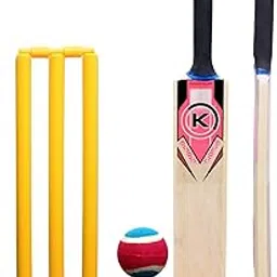 Hyper Wooden Mini Cricket Set (1 Poplar Wooden Bat, 1 Wicket with Plastic Stump and Base, 1 Tennis Ball, Light Weight, Suitable for Kids, for Indoor as Well as Outdoor) (Size-1)-picture-24
