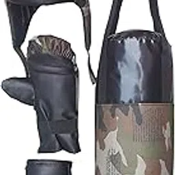 Boxing Set for Practice of Kids 3-8 yrs (Punching Bag, 1 Pair of Gloves & Headguard) n Blue & Black Colour Filled with Cotton-picture-29