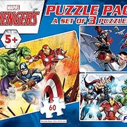 Frank Marvel Avengers Puzzles - 60 Pieces 3 in 1 Jigsaw Puzzle Pack for Kids for Age 5 Years Old and Above | Fun & Challenging Brain Booster Games - Educational Puzzle for Focus and Memory - 90154-picture-10