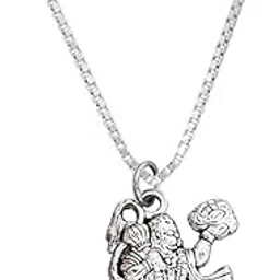 sullery Lord Rambhakat Veer Hanuman Bajrang Bali Locket Silver Religious Spiritual Jewellery Pendant Necklace Chain for Men Boys-picture-17