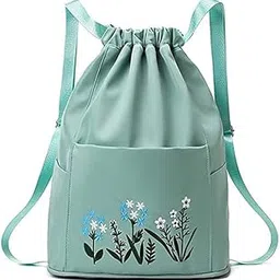 firstdemand Travel Folding bag for Girls Women Trendy Waterproof Stylish Backpack Lightweight Polyester Drawstring Bag for Any Occasion Waterproof Drawstring bag Girls and Womens image 1