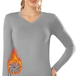 subuteay Thermal Underwear Top for Women Fleece Lined Shirt Long Sleeve Undershirt Base Layer Ultra Soft-picture-23