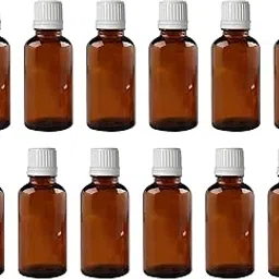 Zoka Amber Round Empty Glass Bottle 10 ml (Pack Of 12) with Euro Dropper and White Cap Refillable, Reusable for Essential Oils, Blends, Diy Perfumes, Homeopathy And Medicine-picture-14