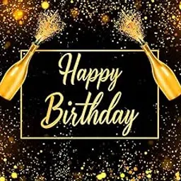 FI - FLICK IN 1 pc Happy Birthday Black Gold Backdrop (7ft X 5ft) Cloth Curtain Decoration for Kids and Adults (Pack of 1)-picture-32