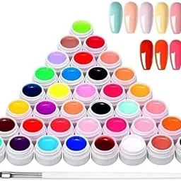 UV/LED GEL POLISH POT SET OF 36 COLOUR GELPOT WITH GEL BRUSH-picture-46