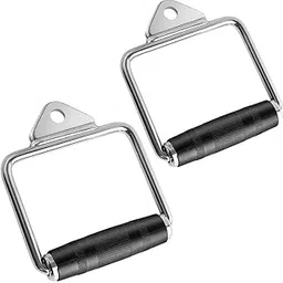 FSENTERPRISES Sports Gym Attachments D Shape Handle Bar with Grip Covered, Unisex Double D Handle Bar for Gym, D Handle Gym, Standered Size (Pack of 2)-picture-26