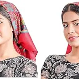ketkar Woolen Hair Scarf Square Hair Bandanas Large Scarf Sleeping Head Wraps Neck Scarf for Women_Pack Of 2-picture-10
