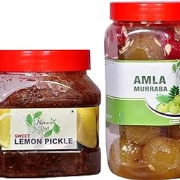 Natural Diet Combo of Homemade Masalo Se Bana Chatpata Mothermade Organic Sweet n Sour Punjabi Lemon Pickle 500gm & Amla Murabba 1Kg-image-84