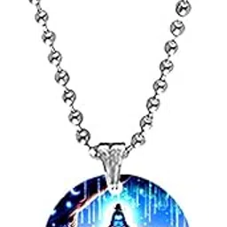 afh Lord Meditating Mahadev Acrylic Pendant with Bead Chain for Men and Women | Spiritual Shiva Pendant | Devotional Jewelry-picture-11