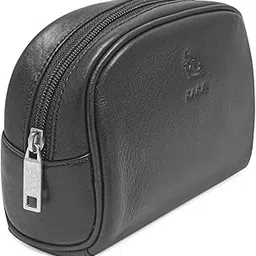 kara Multipurpose Sasha Black Portable Toiletry Kit - Genuine Leather Pouch for Women Makeup - Cosmetic Kit Organizer for Travelling-picture-26