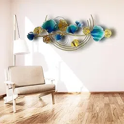 RHD Gingo-Small Hanging Iron Metal Abstract/Wall Sculptures/Wall art Multicolor for home decoration/Living Room/office/cafe/Bedroom (34x1.5x15IN) image 1