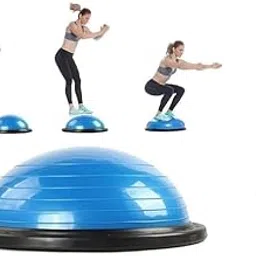 Half Balance Ball for Exercise with Resistance Bands and Foot Pump, Inflatable Yoga Bosu Ball for Home Gym Workouts-picture-25