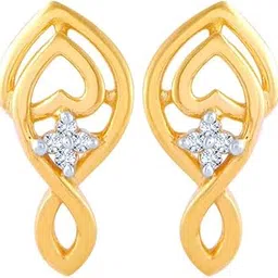 p.c. chandra jewellers 14k (585) Yellow Gold and American Diamond Stud Earrings for Women-picture-28