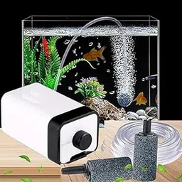 Aquarium Air Pump, 4W, 2 Outlets, 1.5L/min, with Air Tube and Stone, Quiet Operation, 300L Tank Capacity (CT-202)-image-55