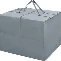 Outdoor Cushion Storage Bag Square Cushion Storage Bags Water Resistant All Weather Protection with Zipper and Handle Garden Furniture Cushion Carrying Bags-81x81x61cm/32"L x 32" W x 24" H (Grey)-picture-12