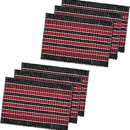 Kuber Industries Pack of 6 Rectangle Durable Door Mats for Home & Living Room | 23x15 Inch Rainy Season Mats for Floor & Footmats for Bedroom, Kitchen & Balcony | Strips - Red & Black-picture-29