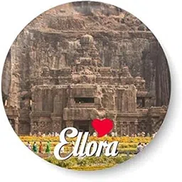 PEACOCKRIDE Love Ellora I Souvenir l Travel I Fridge Magnet (Metal, Multicolour, 75mm)-image-36