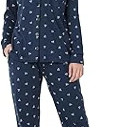 smarty pants Women's Cotton Lycra Blue Color Music Notes Printed Night Suit.-picture-23