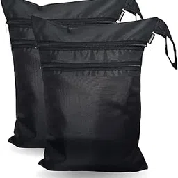 MAINDAIS Waterproof Wet Bag, Washable, Reusable for Travel, Beach, Pool, Stroller, Diapers, Dirty Gym Clothes, Wet Swimsuits,Toiletries with Extra Pocket Zipper(Pack of 2, Black)-picture-31