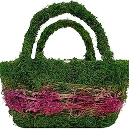 Oasis Moss Lined Twig Basket – Versatile Basket for Floral Displays, Gift Hampers, Garden Décor, Wedding & Event Decoration, Home Decoration - (18x11x18cm)-image-3