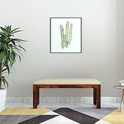 Amazon Brand - Solimo Wantage Solid Sheesham Wood Cushioned Bench (Honey Finish)-image-60