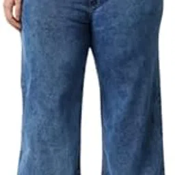 high star clothing HIGH Star Women Blue Wide Leg Plus Size Stretchable Jeans-picture-33