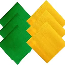 vt virtue traders Men Yellow and Green Plain Cotton Handkerchiefs -Set of 6-picture-20