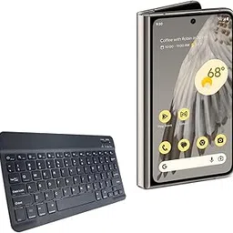 BoxWave Keyboard Compatible with Google Pixel Fold - SlimKeys Bluetooth Keyboard, Portable Thin with Chiclet-Style Keys - Jet Black-picture-26