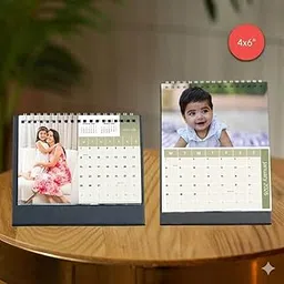 Photojaanic Personalized Calendar 2026| Table Desk Calendar (4”x 6" Portrait, 12 Photos)| Personalized Calendars with Photos For Family, Friends, Travel Memories | Customized Calendar-image-2