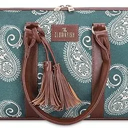 the clownfish Lorna Printed Handicraft Fabric Handbag for Women Office Bag Ladies Shoulder Bag Tote for Women College Girls-picture-14