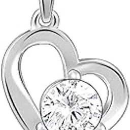 925 Silver Anushka Sharma Zircon Curl Heart Necklace With Link Chain|Rakhi Rakshabandhan Gift For Sister Bhabhi, Women&Girls|With Certificate Of Authenticity And 925 Stamp|6 Month Warranty*-image-81