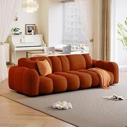 CRAFTCITY Modern Sectional Sofa Set, Modular Design, Black and Cream, Contemporary Living Room Furniture (3-Seater) (Brown)-image-86