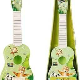 ZELVO Unicorn Theme 4 String Guitar Easy-to-Hold Thin Frets Low String Musical Instrument Learning Educational Toy Gift for Toddlers Kids, Pink 3+Years, 17"(Pack of 1) (Jungle)-picture-20