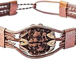 ishaspirituals Rudraksha 5 Mukhi Copper Bracelet, Antique Kada for Men, Twisted Wire Design-picture-41